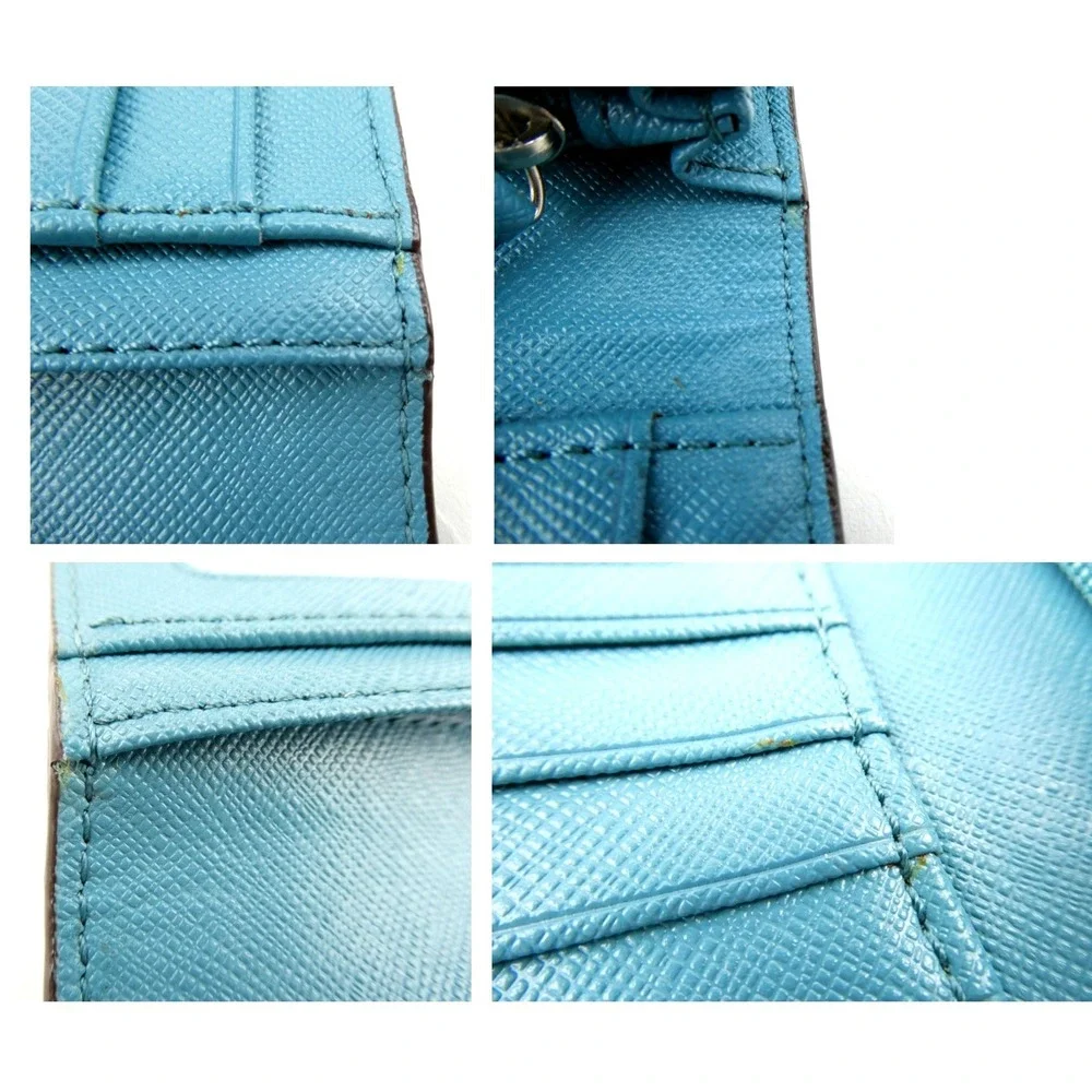 Coach Soho Teal Leather Trifold Wallet